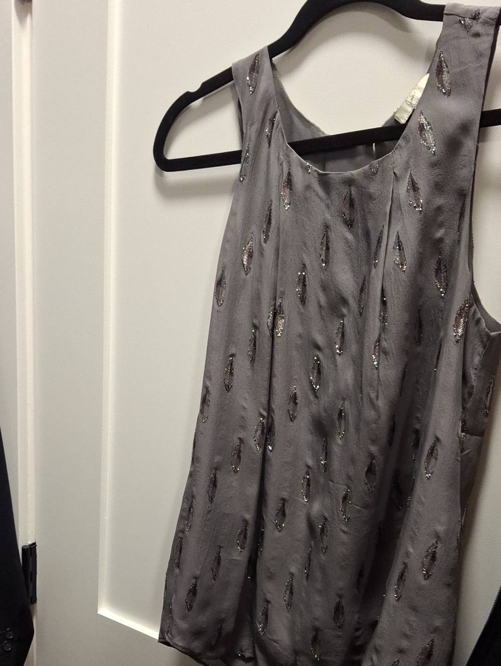 Joie Gray Beaded Sleeveless Camisole